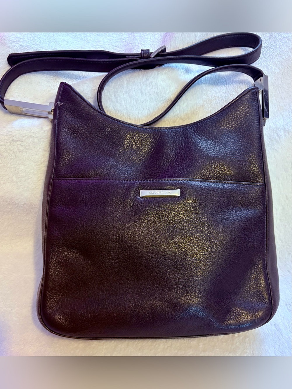 Liz Claiborne Brown  Pebbled Leather Crossbody